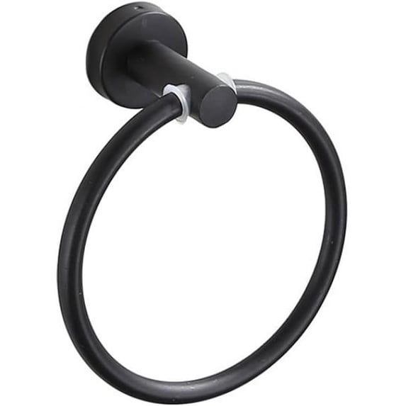 Towel Ring Towel Rack Stainless Steel Bathroom Black Towel Ring (Color : Black)