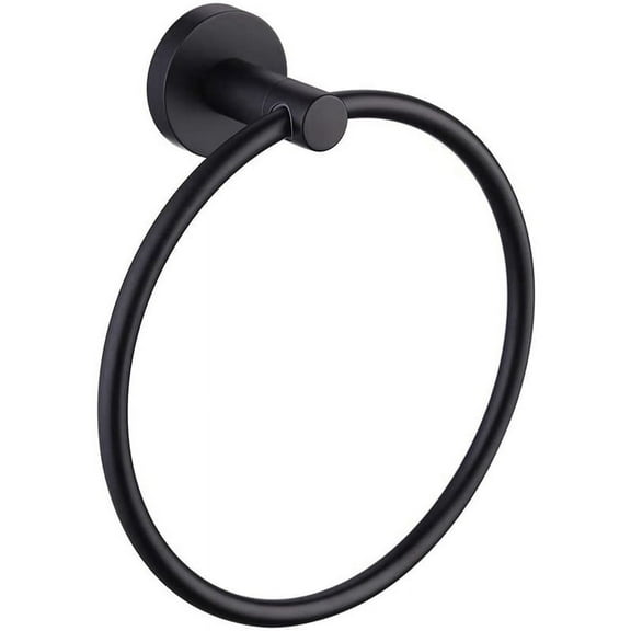 Towel Ring for Bathroom, Hand Towel Holder Round Towel Hanger Wall Mount 304 Stainless Steel Brushed (Black)