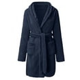 thumbnail image 1 of Towel Robe for Men Male Thickened Velvet Warm Long Sleeve Home Clothes Casual Comfortable Flannel Bathrobe Lightweight Warm Bathrobe Navy M, 1 of 2