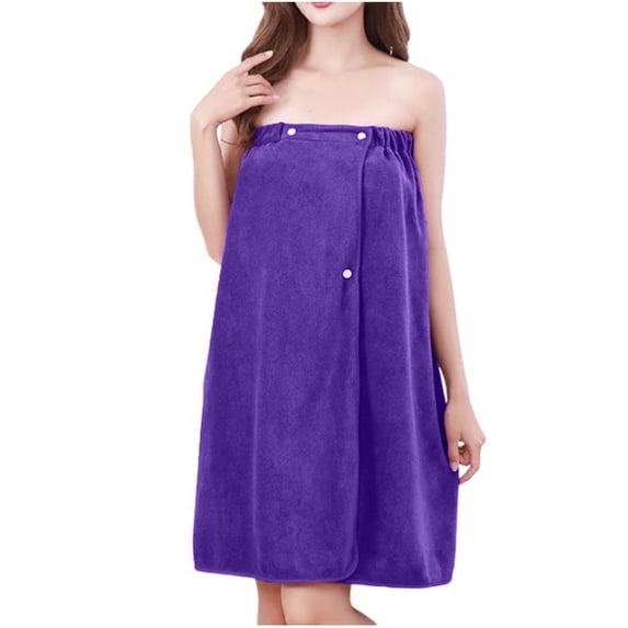 Towel Robe for Women Quick Dry Shower Towel Wraps with Adjustable Closure Soft Cotton Knee Length Bathrobe