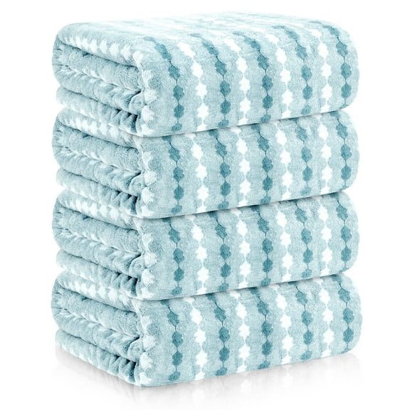 Sanmadrola Bath Towels Set, 35x70 Inch 4 Pieces Large Shower Towels -700 GSM 100% Cotton High Absorbent Quick Dry Green Bath Sheets for Bathroom, Gym, Hotel