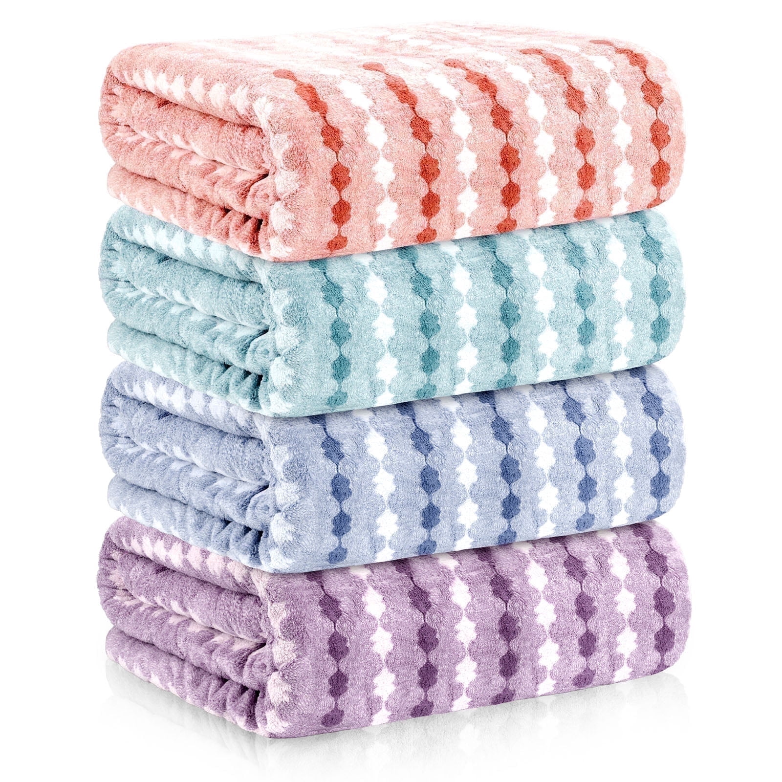 Sanmadrola Bath Towels Set, 35x70 Inch 4 Pieces Large Shower Towels -700 GSM High Absorbent Quick Dry Multi-color Bath Sheets for Bathroom, Gym, Hotel