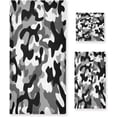 thumbnail image 1 of Towel Set of 3, Charcoal Black White Grey Camo 1 Bath Towel, 1 Towel, 1 Small Square Towel, Strong Soft and Compact Absorbent Yoga Gym Hotel Excellent Choice. Washcloth Gift, 1 of 7