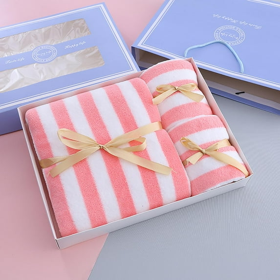 Towel Set (Gift Box) Gnobogi Cotton 3-in-1 Bath Towel And Facial Towel Soft Bath Towel Set of 3 Piece up to 30% off Clearance