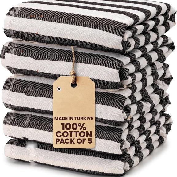 Towel Set of 5 100% Cotton Beach Towels Oversized 71 x 40'' MYRA Quick Dry Swim Towel Lightweight Turkish Towels Set