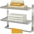 thumbnail image 1 of Towel Shelf for Bathroom Wall Mounted, 3-Tier Hotel Style Towel Rack with Towel Bars, Brushed Nickel Towel Racks for Bathroom Lavatory, 16 Inch, 1 of 8