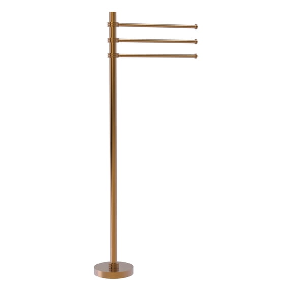 Towel Stand with 3 Pivoting 12 Inch Arms - Brushed Bronze / Dotted