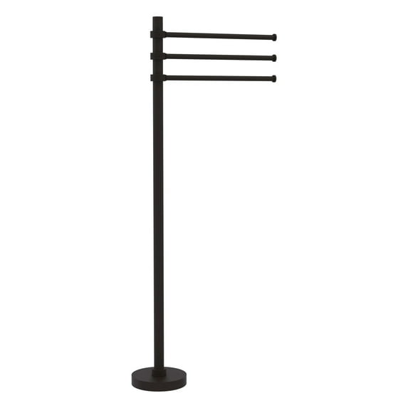 Towel Stand with 3 Pivoting 12 Inch Arms - Oil Rubbed Bronze / Grooved