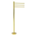 thumbnail image 1 of Towel Stand with 3 Pivoting 12 Inch Arms - Polished Brass / Grooved, 1 of 10