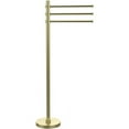 thumbnail image 1 of Towel Stand with 3 Pivoting 12 Inch Arms - Satin Brass / Dotted, 1 of 10