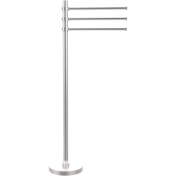 Towel Stand with 3 Pivoting 12 Inch Arms - Satin Chrome / Dotted