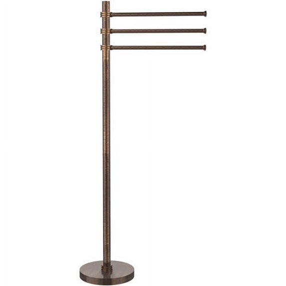 Towel Stand with 3 Pivoting 12 Inch Arms - Venetian Bronze / Dotted