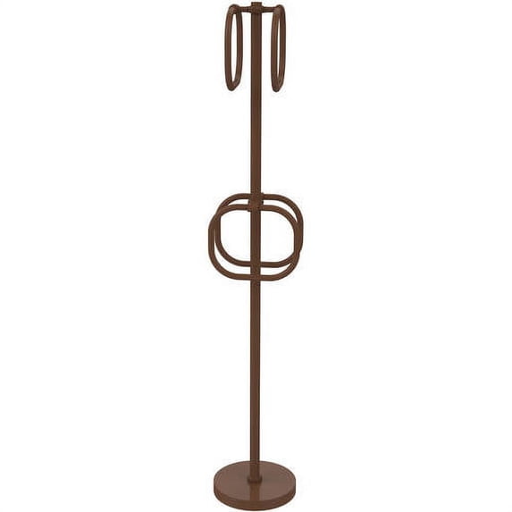 Towel Stand with 4 Integrated Towel Rings - Antique Bronze / Twisted