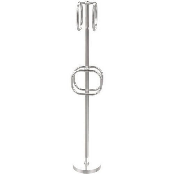 Towel Stand with 4 Integrated Towel Rings - Polished Chrome / Twisted