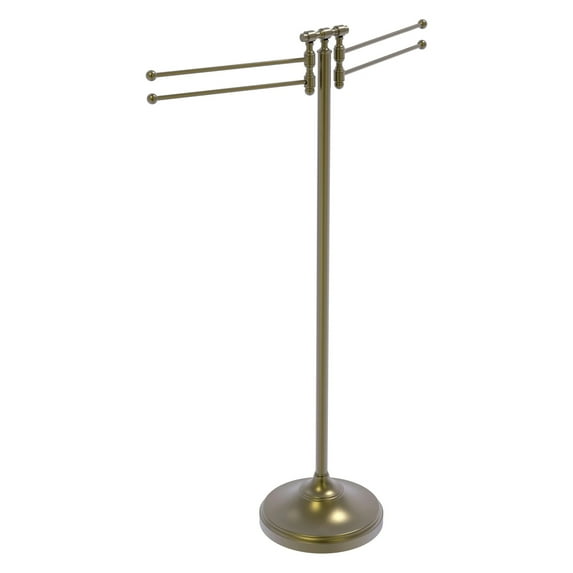 Towel Stand with 4 Pivoting Swing Arms - Antique Brass