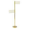 thumbnail image 1 of Towel Stand with 6 Pivoting 12 Inch Arms - Polished Brass / Dotted, 1 of 10