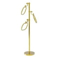 thumbnail image 1 of Towel Stand with 9 Inch Oval Towel Rings - Polished Brass / Dotted, 1 of 11
