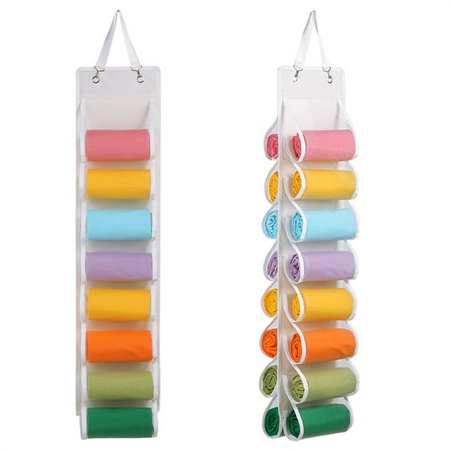 Towel Storage with 16 Pockets, Bath Towel Organizer for Rolled Towels