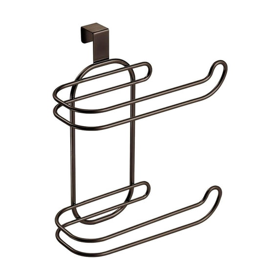 Towel Storage Rack Toilet Paper Holder Versatile Over Double Layer Toilet Paper Storage Dispenser For Bathroom Home Black 16.5x8.5x20cm