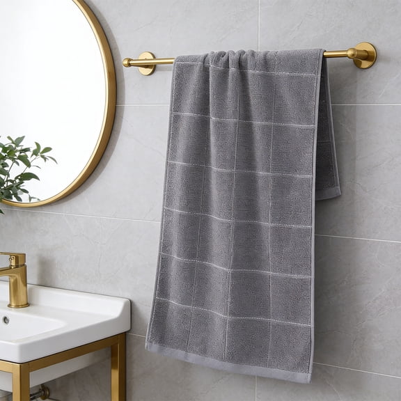 Towel, Thickened Absorbent, High-Density Cotton or Microfiber, Reactive Dye Print, Unisex, Home & Travel, Face/Hand/Hair Towel, Soft, Quick-Drying, Durable, Kid-Safe Gray