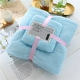 thumbnail image 1 of Towel Two In One Soft And High Density Set Coral Absorben Fleece And Towel Bath Home Textiles Polyester Bath Towel,Blue,Coral Fleece, 1 of 8