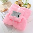 thumbnail image 1 of Towel Two In One Soft And High Density Set Coral Absorben Fleece And Towel Bath Home Textiles Polyester Bath Towel,Red,Coral Fleece, 1 of 8