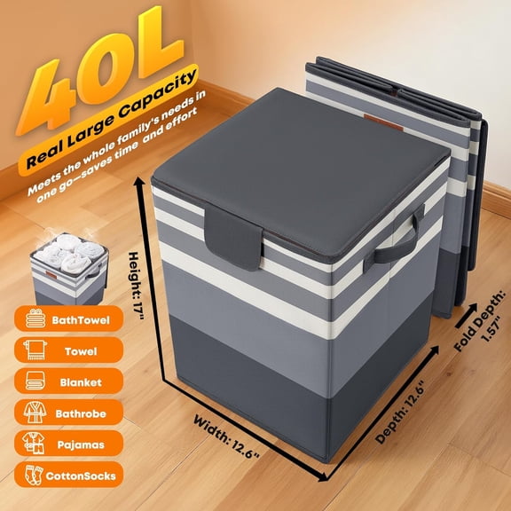 Towel Warmer, 40L Large Towel Warmer for Bathroom, Portable Towel Bucket with Auto Shut Off, Electric Hot Towel for Spa,Blanket,Baby,Bathrobe,Oversized Towels