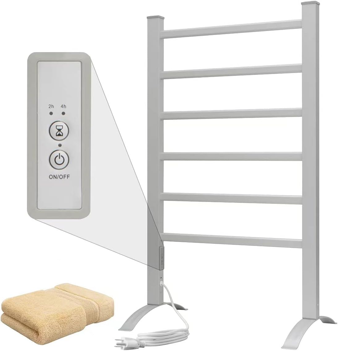 Towel Warmer 6 Bars for Bathroom Freestanding or Wall Mounted Bath ...