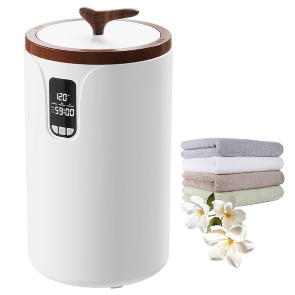 Towel Warmer Bucket, 20L Heated Towel Warmer with LED Screen, Large Blanket Warmers for Bathroom, Timer and Temperature Setting, Security Lock, Spa & Home Use, White