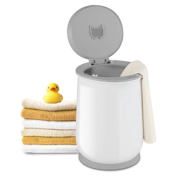 Towel Warmer Bucket, 21L Large Towel Warmer with -top Lid, 1H Auto Shut Off, , for 45" x 70" Oversized Towels Bathrobes, Blankets, Hot Towel Heater for Bathroom Spa (Gray)