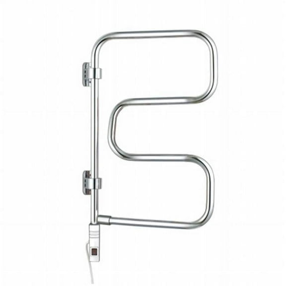 Heated Towel Rack, 4 Bars, Polished Chrome, Wall-Mounted Swivel Electric Towel Warmer, Plug-in Drying Rack for Bathroom (Elements)