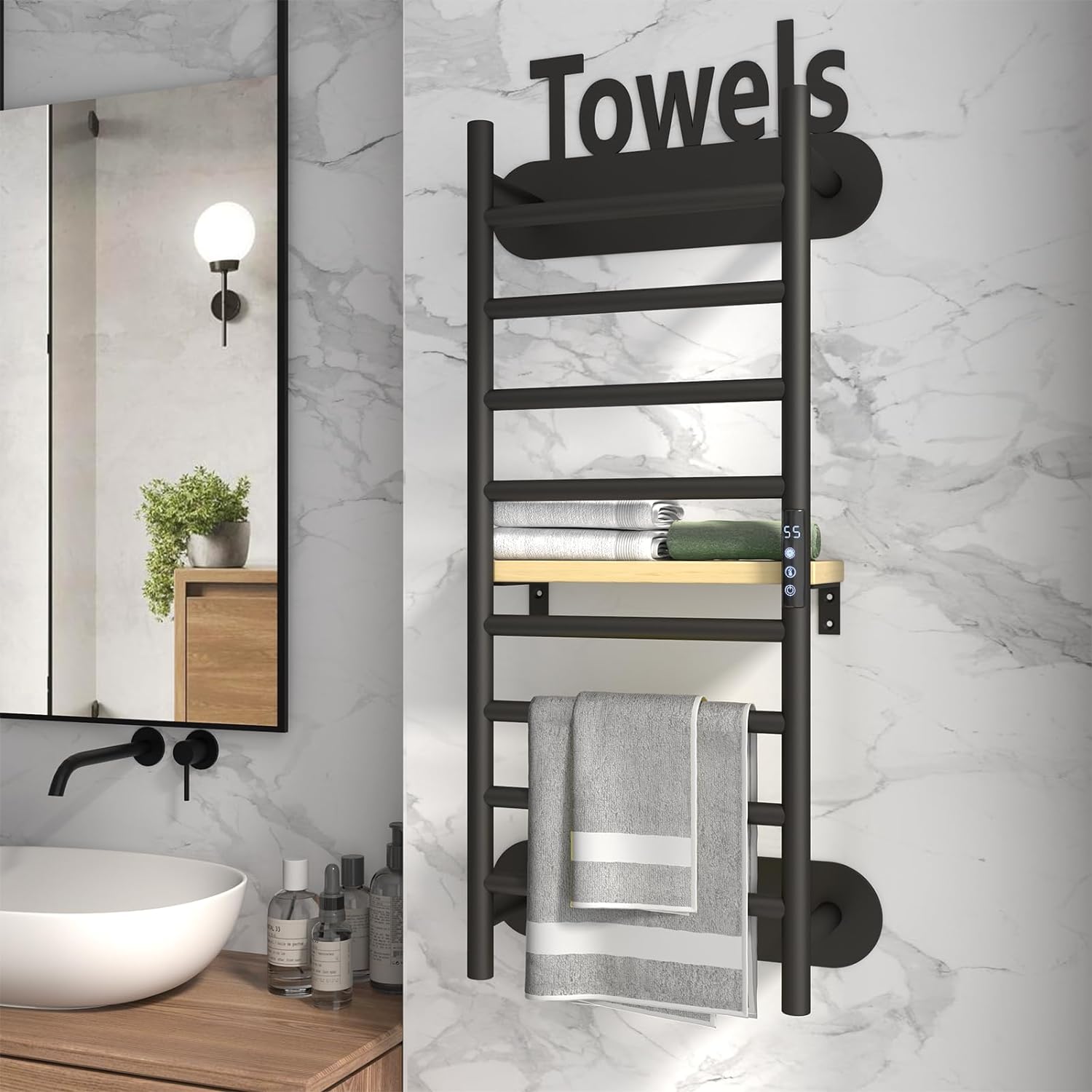 Towel Warmer Rack,8 Bars Wall Mounting Towel Warmers for Bathroom,201