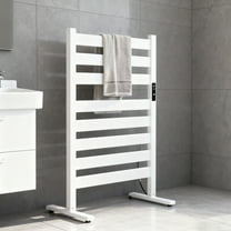 Towel Warmers for Bathroom, Heated Towel Racks, 8-Bar, Upgraded Extra-Wide Heating Area, Built-In Timer and Temperature Adjustment, Large Free-Standing Heated, White