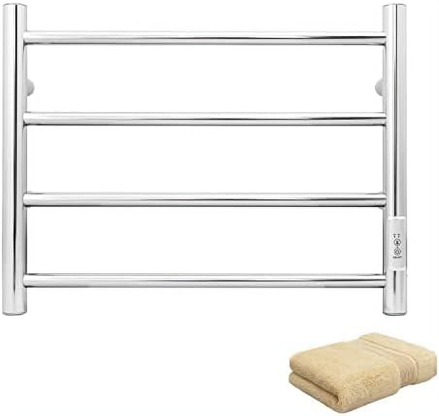 Towel Warmer Wall Mounted With BuiltIn Timer 4 Bars Electric Stainless