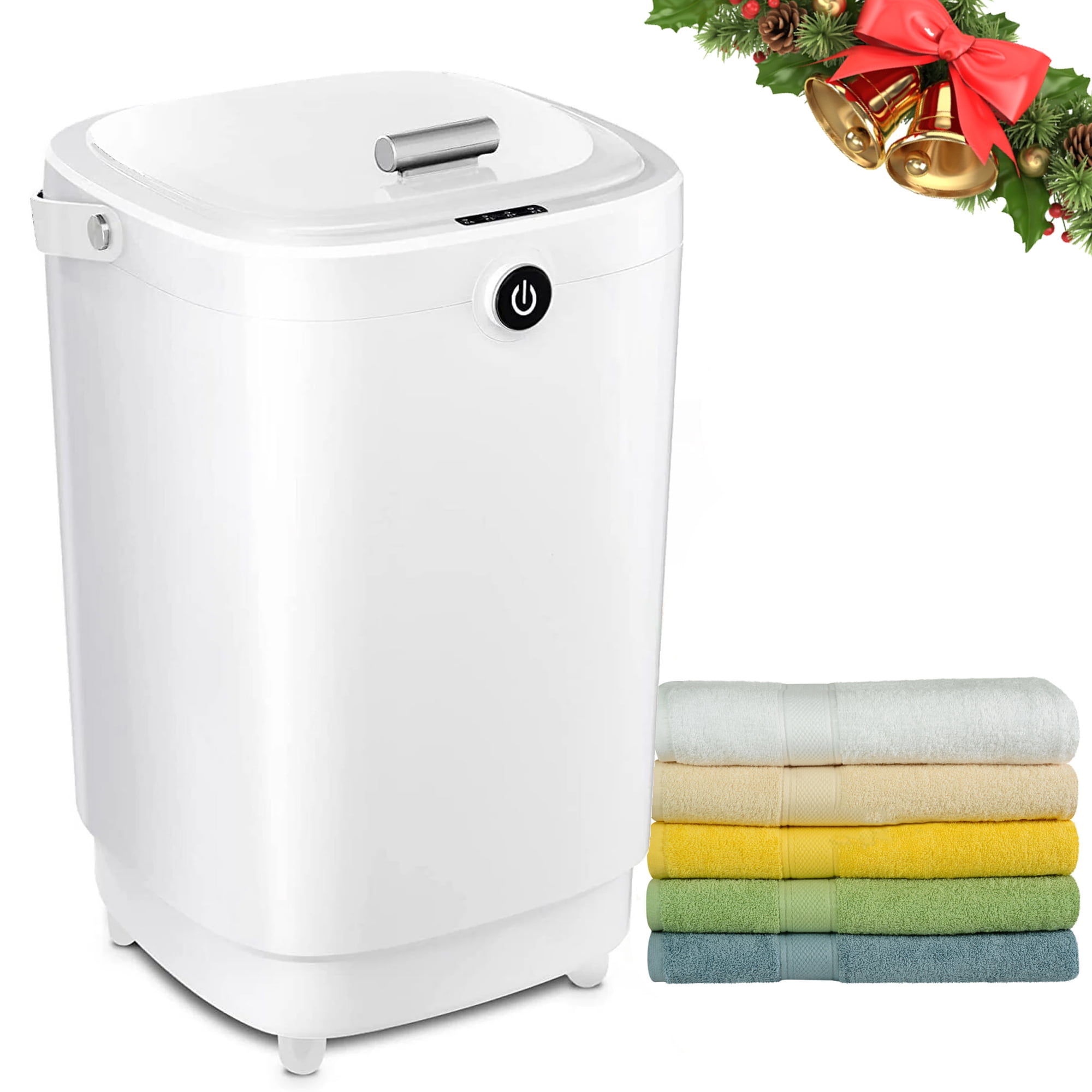 SLF Luxury Extra Large Bathroom Towel Warmer 20L Electric Hot Towel Bucket Fits Two 40 x70 Towels 18.5x13in White Walmart