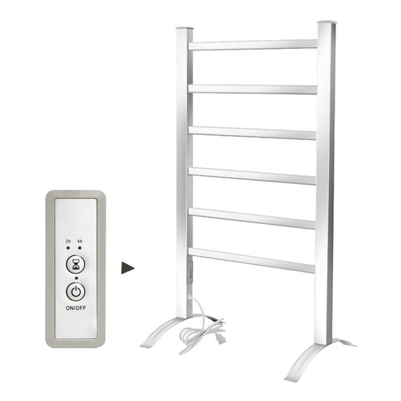 Towel Warmers for Bathroom, Heated Towel Rack with Timer, Towel Heater with Wall Mounted Plug-in Design for Drying Spa - 6 Bars