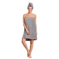 thumbnail image 1 of Towel Wrap for Women – Women’s Shower & Bath Wrap – Premium Cotton – Comfortable & Absorbent – Machine Washable SPA Body Wrap –One Size Fits All Elastic Band –Bonus Hood for Head, 1 of 5