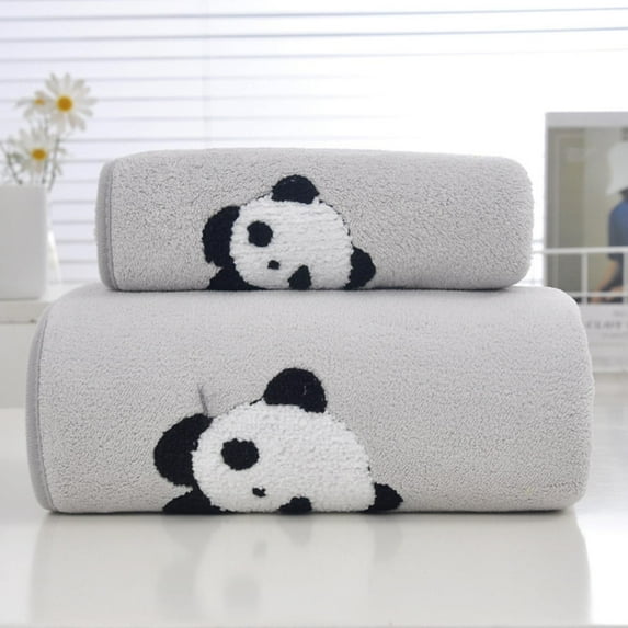 Towel X1+Bath Towel X1 Coral Fleece Can Absorb Water Wash Face With Take A Bath Thicken Creative Adult Couple Gift Towel Large Bath Towel Set Towel