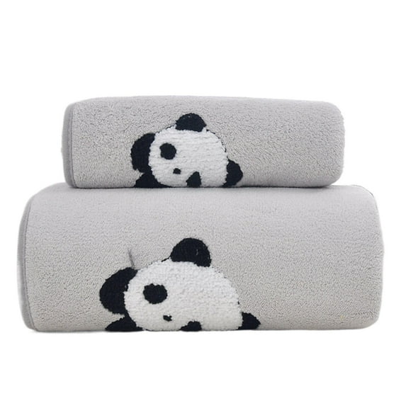 Towel X1+Bath Towel X1 Coral Fleece Can Absorb Water Wash Face with Take A Bath Thicken Creative Adult Couple Gift Towel Large Bath Towel Set