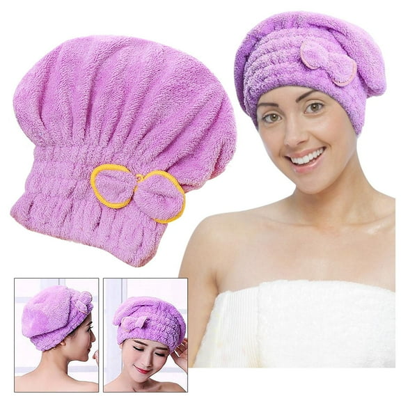 Towel for Womens,Microfiber Drying Cap Soft Absorbent Bandana Hair Towel Quick Dry Bandana With Bow Knot For Curly Long Thick Wet Hair