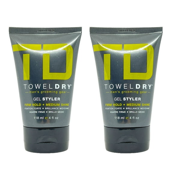 TowelDry Gel Styler Firm Hold + Medium Shine 4 Oz (Pack of 2)