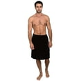 thumbnail image 1 of TowelSelections Men's Wrap Adjustable Cotton Terry Shower Bath Gym Cover Up with Snaps Large/XX-Large Jet Black, 1 of 1