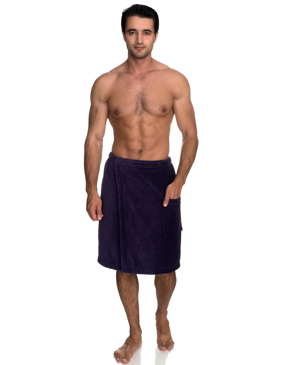 TowelSelections Men's Wrap Adjustable Cotton Velour Shower Bath Gym
