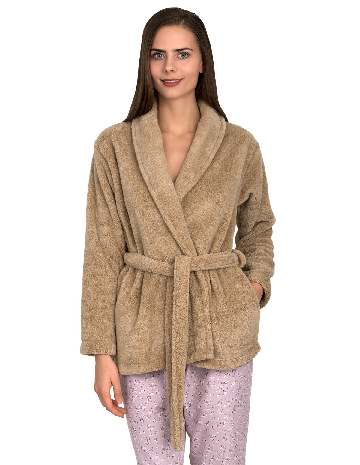 TowelSelections Women's Bed Jacket Fleece Cardigan Cuddly Robe Medium ...