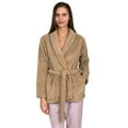 thumbnail image 1 of TowelSelections Women's Bed Jacket Fleece Cardigan Cuddly Robe Medium/Large Champagne Beige, 1 of 2