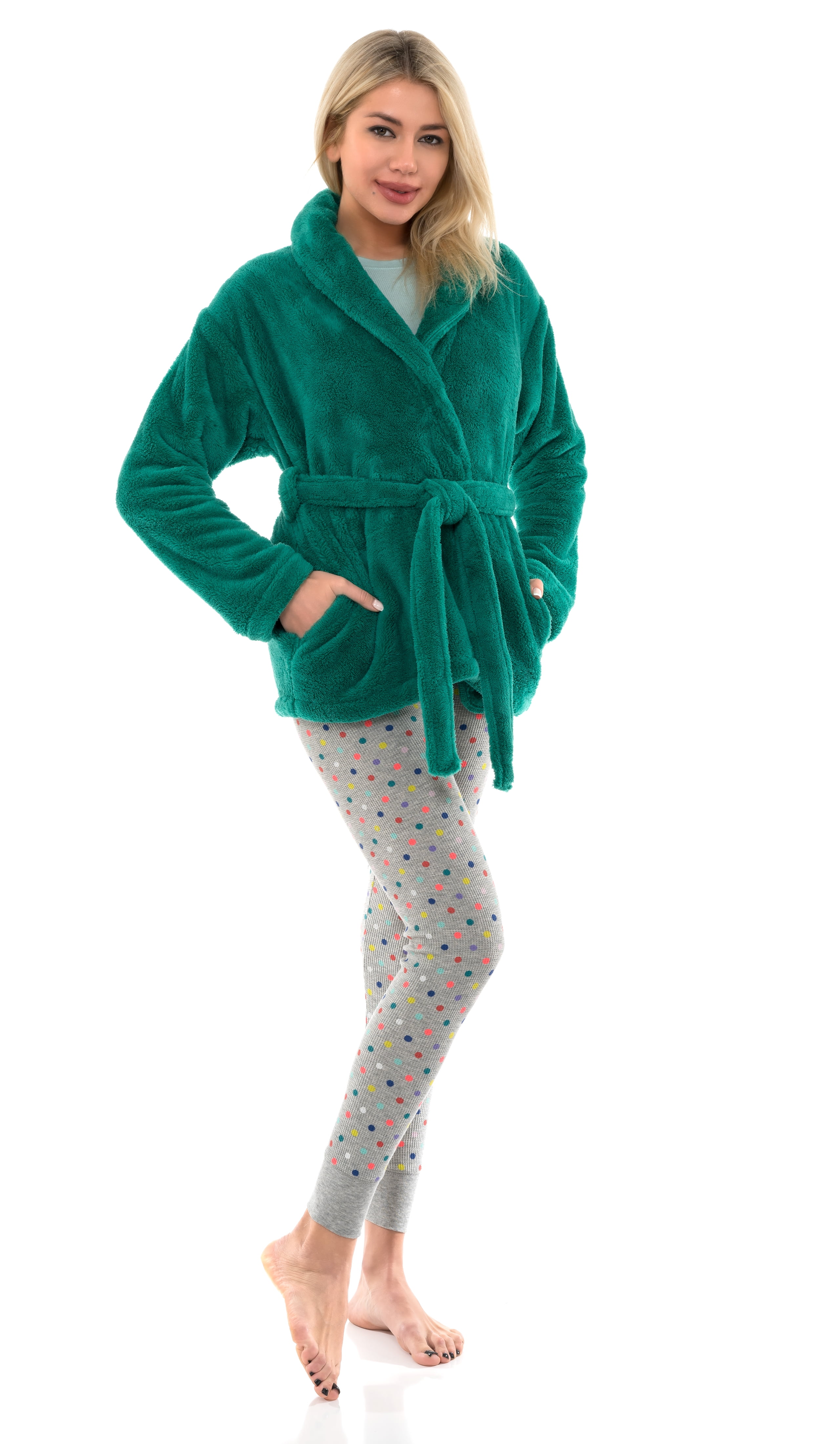 TowelSelections Women's Bed Jacket Fleece Cardigan Cuddly Robe Medium ...