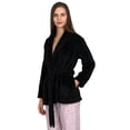 thumbnail image 1 of TowelSelections Women's Bed Jacket Fleece Cardigan Cuddly Robe Medium/Large Phantom Black, 1 of 2