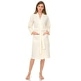 thumbnail image 1 of TowelSelections Women's Robe, Kimono Waffle Spa Bathrobe Medium/Large Ivory, 1 of 2