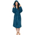 thumbnail image 1 of TowelSelections Women's Robe Soft Plush Fleece Hooded Spa Bathrobe Small/Medium Deep Water, 1 of 6