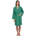 thumbnail image 1 of TowelSelections Women's Robe, Turkish Cotton Short Terry Bathrobe Medium Deep Mint, 1 of 2